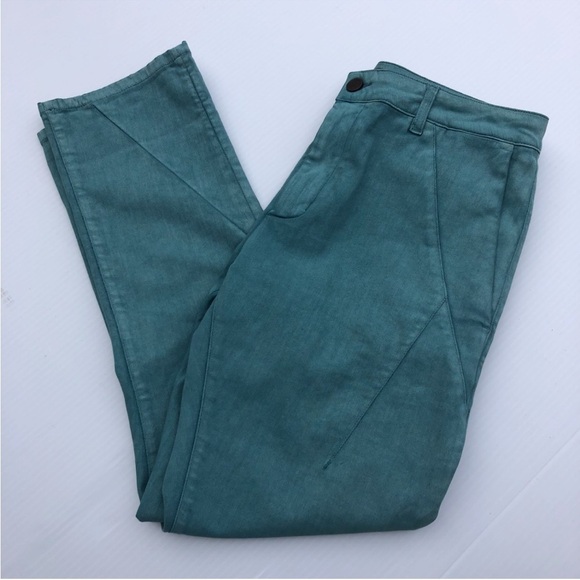 SUPERFINE Teal Union  cropped Pants - Picture 4 of 16